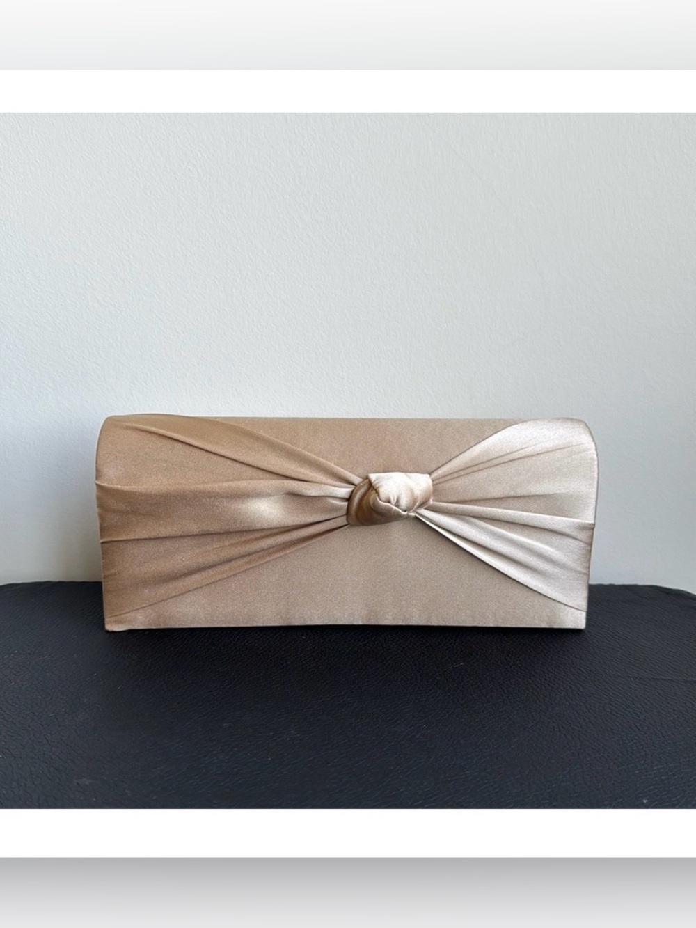 Gold Tan Satin Clutch